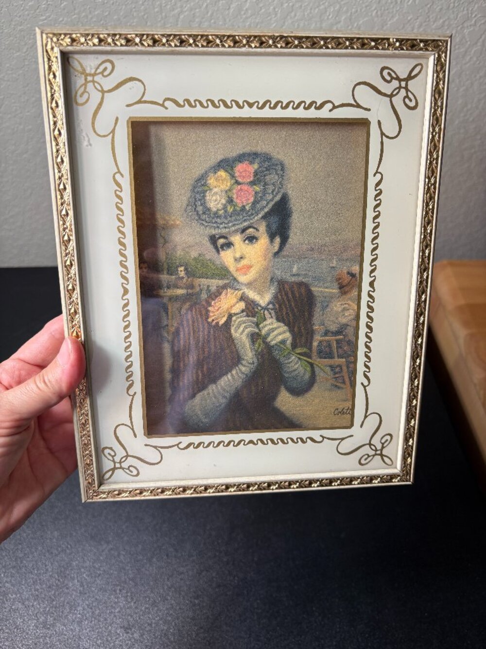 Vintage Parisian Art in a Beautiful Box Frame